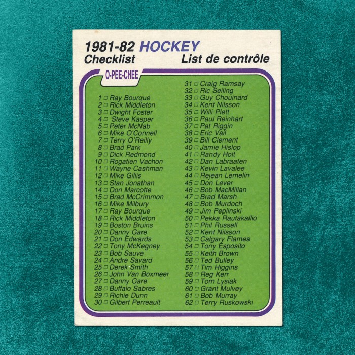 81-82 Liste de contrôle #379