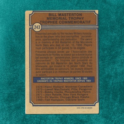 Henri Richard Masterton Memorial Trophy #243