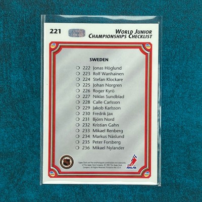 World Junior Tournament Checklist #221